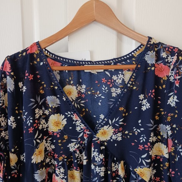 Umgee Women's Navy Floral The Alice Dress Size L - Picture 4 of 10